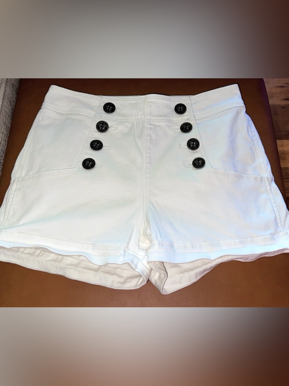 Pristine Immaculate Express Nautical Sailor White High Waisted Shorts size:2